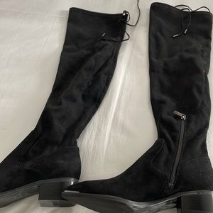Suede over the knee boots.